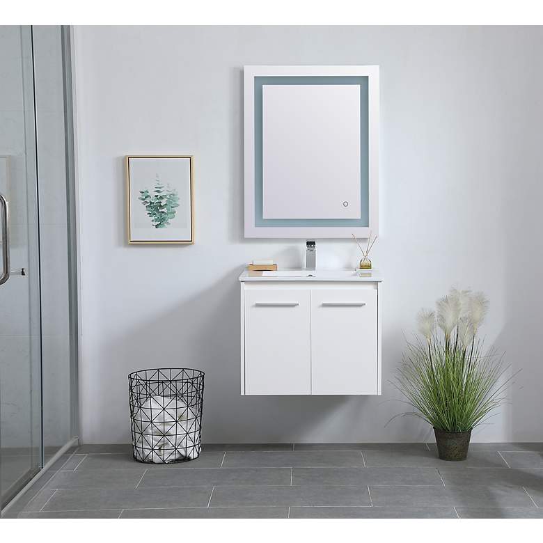 Image 6 Elegant Rasina 24 In. Bathroom Floating Vanity in White more views