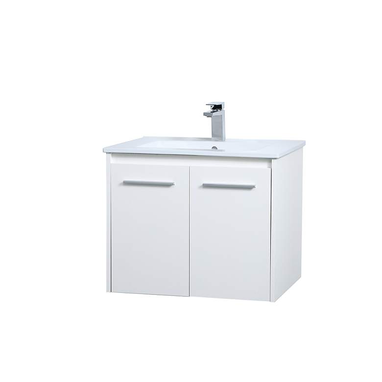 Image 7 Elegant Rasina 24 In. Bathroom Floating Vanity in White more views