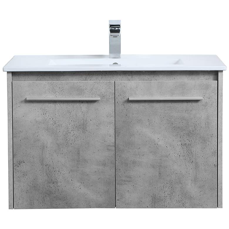 Image 1 Elegant Rasina 30 In. Bathroom Floating Vanity In Concrete Grey