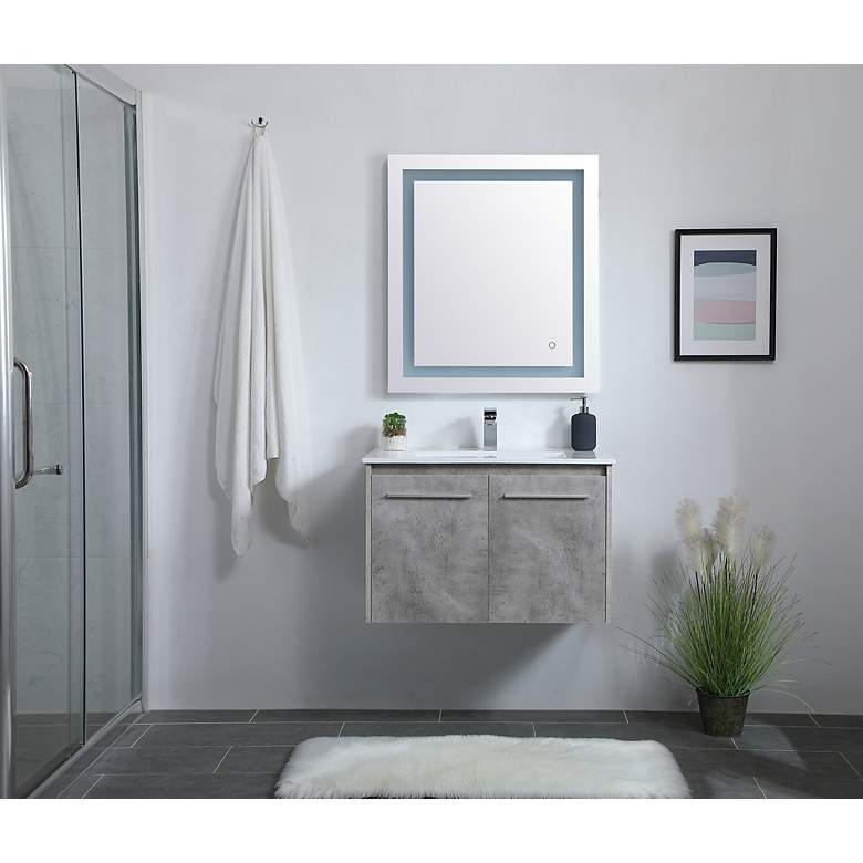 Image 6 Elegant Rasina 30 In. Bathroom Floating Vanity In Concrete Grey more views