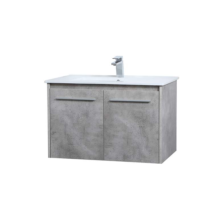 Image 7 Elegant Rasina 30 In. Bathroom Floating Vanity In Concrete Grey more views