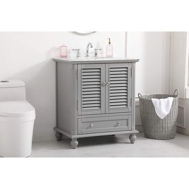 Image 3 Elegant Rhodes 30 In. Bathroom Vanity In Grey more views