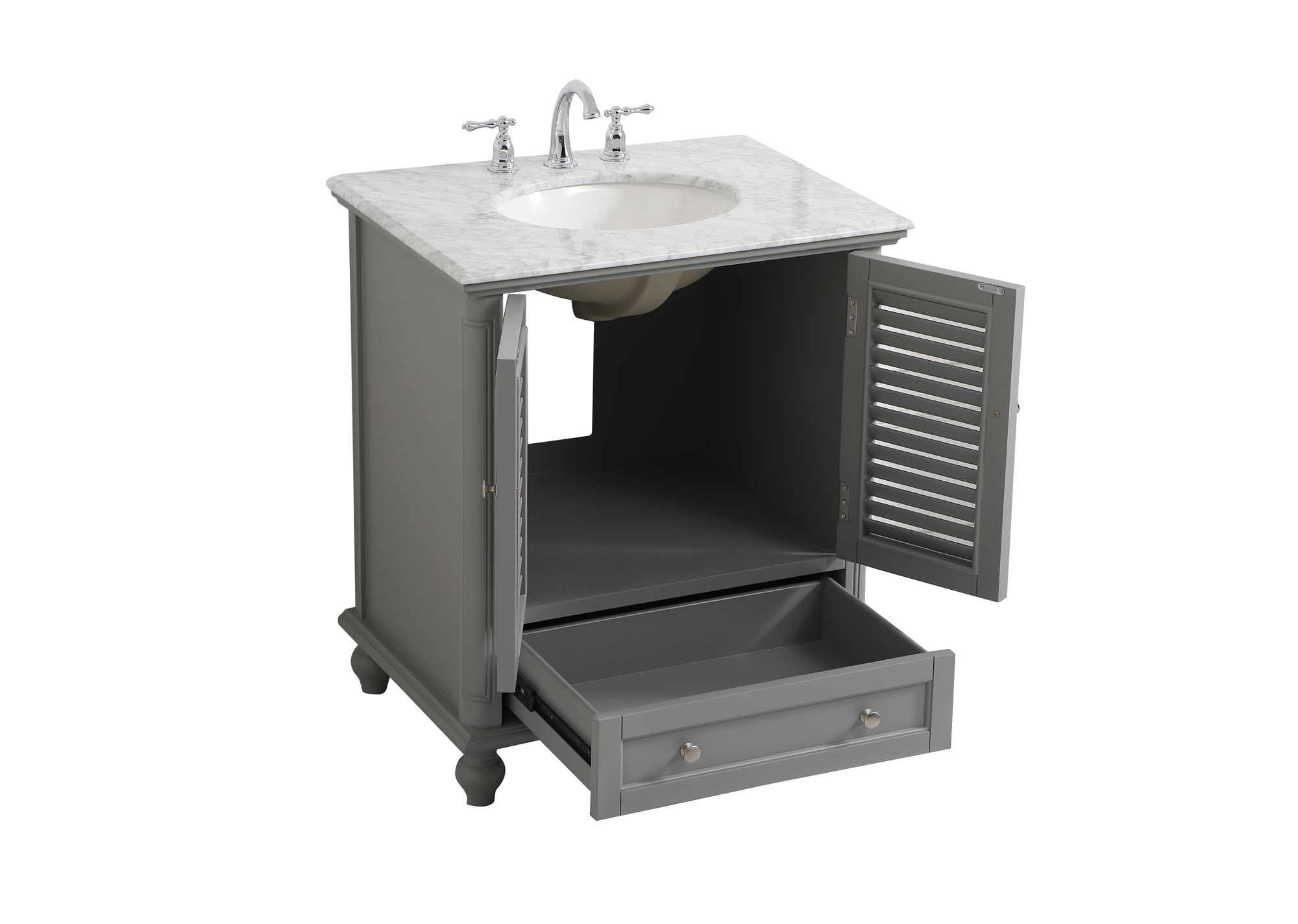 Elegant Rhodes 30 In. Bathroom Vanity In Grey