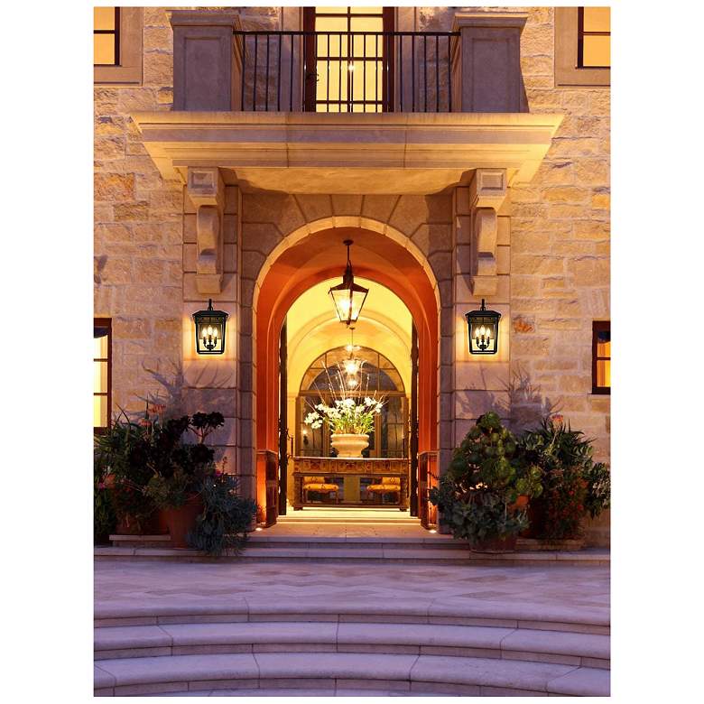 Image 2 Elegant Riggs 10 inch Outdoor Wall Sconce in Black more views