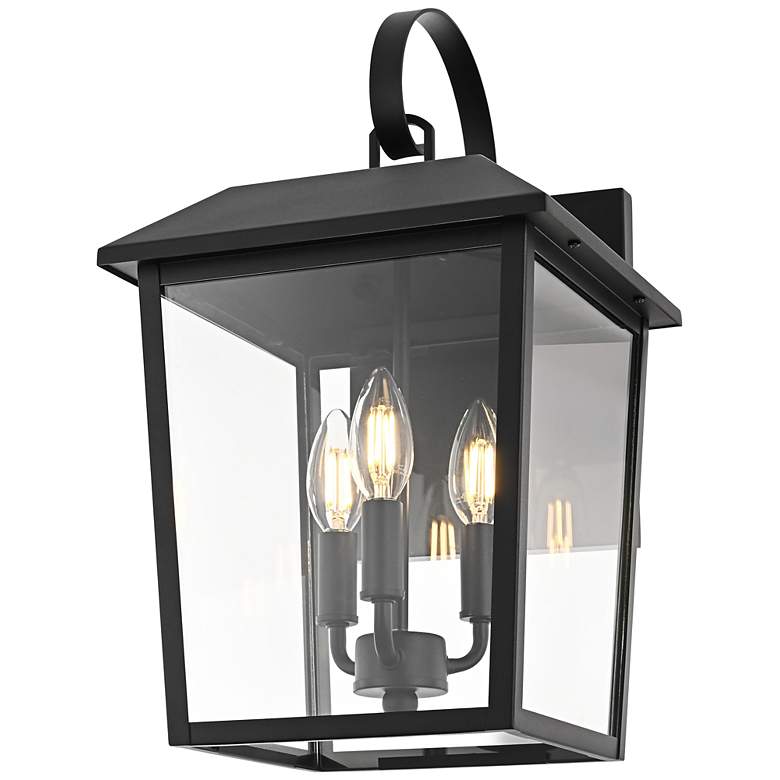 Image 3 Elegant Riggs 10 inch Outdoor Wall Sconce in Black more views