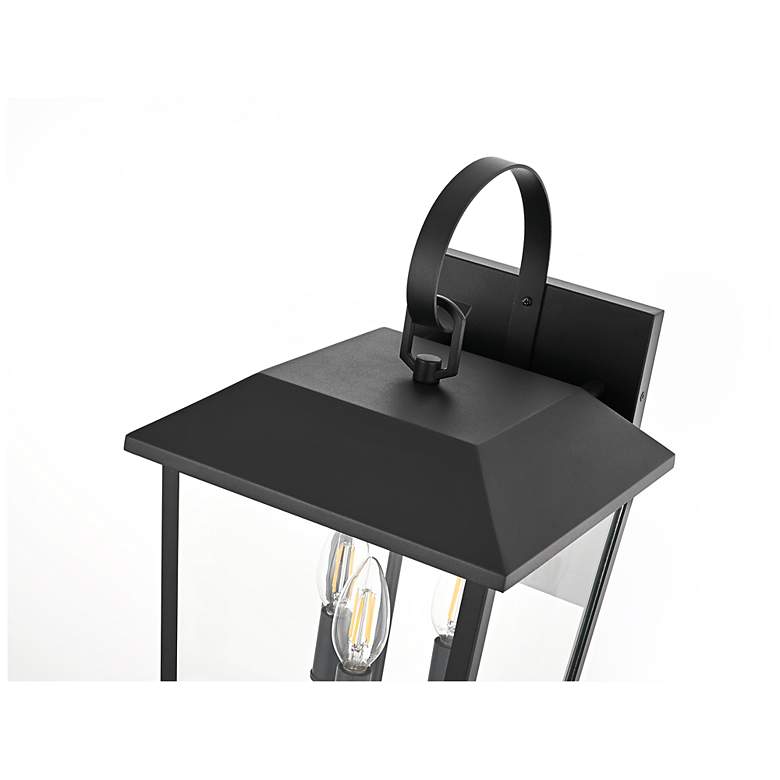 Image 4 Elegant Riggs 10 inch Outdoor Wall Sconce in Black more views