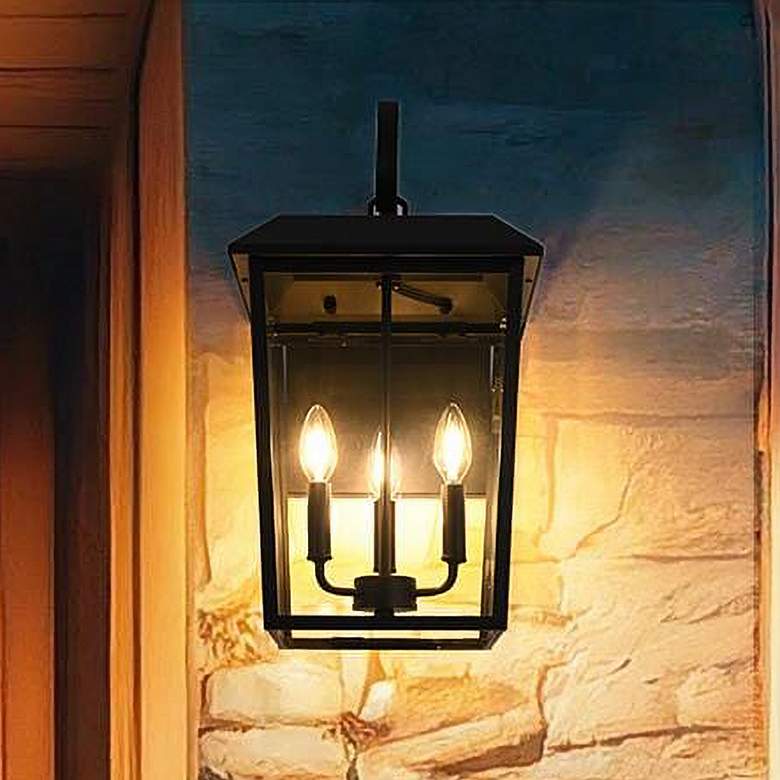 Image 1 Elegant Riggs 11 inch Outdoor Wall Sconce in Black