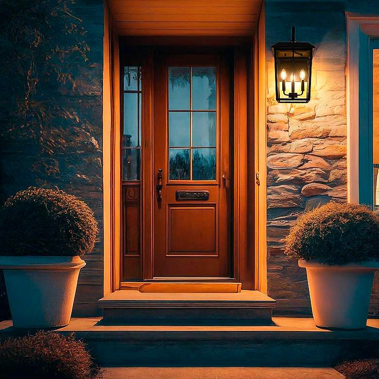 Image 3 Elegant Riggs 11 inch Outdoor Wall Sconce in Black more views