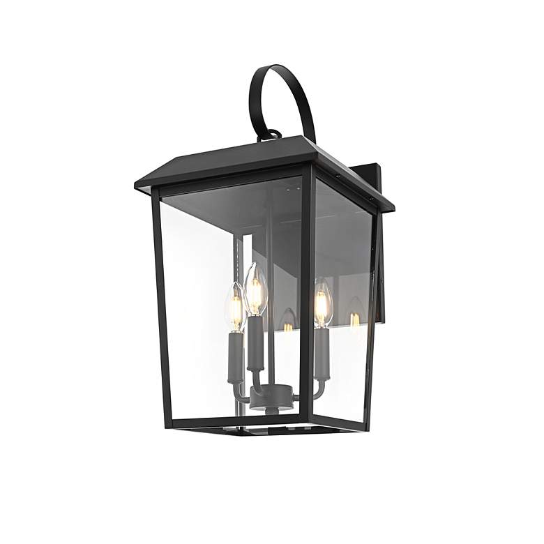Image 4 Elegant Riggs 11 inch Outdoor Wall Sconce in Black more views