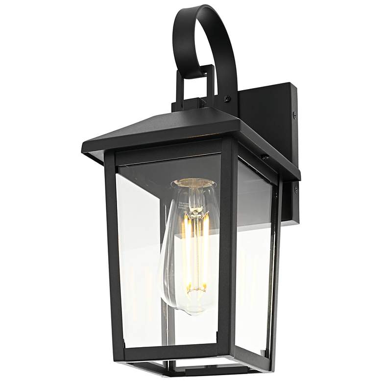 Image 3 Elegant Riggs 5.5 inch Outdoor Wall Sconce in Black more views