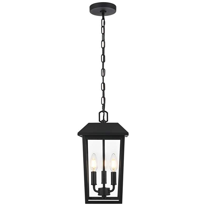 Image 2 Elegant Riggs 8 x 15 inch Outdoor Pendant in Black