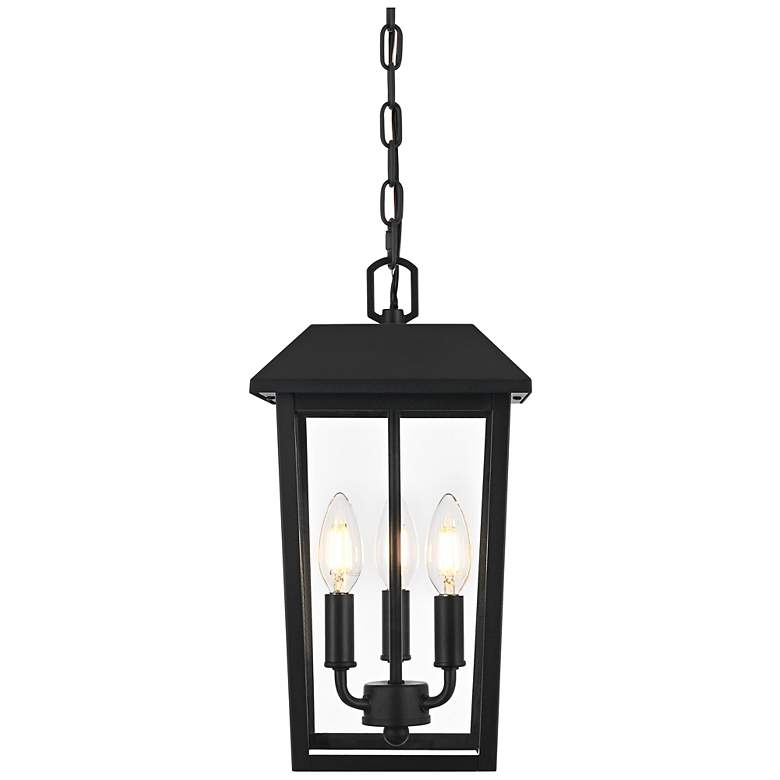 Image 4 Elegant Riggs 8 x 15 inch Outdoor Pendant in Black more views