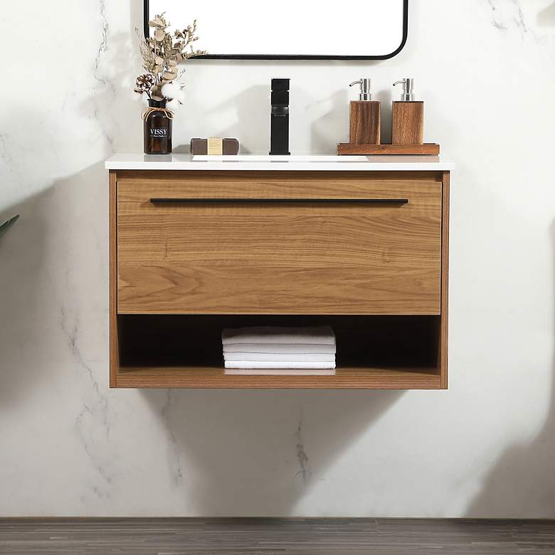 Image 1 Elegant Roman 30 In. Bathroom Vanity In Walnut Brown