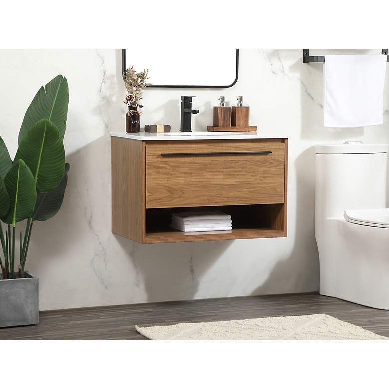 Image 3 Elegant Roman 30 In. Bathroom Vanity In Walnut Brown more views