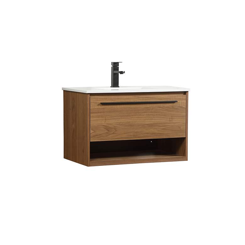 Image 4 Elegant Roman 30 In. Bathroom Vanity In Walnut Brown more views