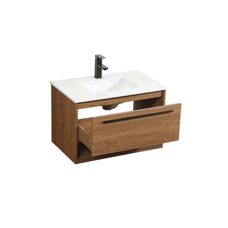 Image 6 Elegant Roman 30 In. Bathroom Vanity In Walnut Brown more views