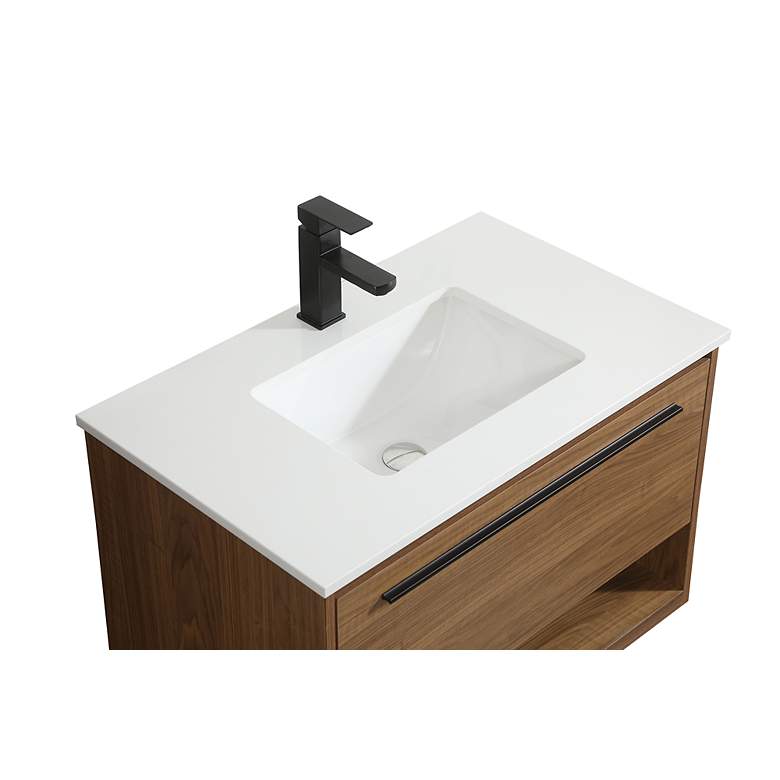 Image 7 Elegant Roman 30 In. Bathroom Vanity In Walnut Brown more views