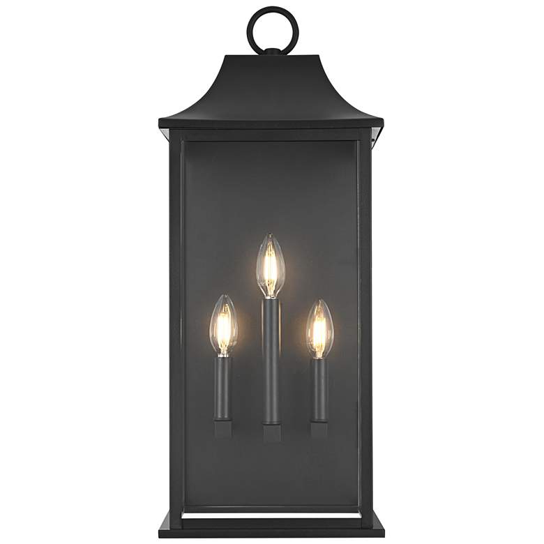 Image 1 Elegant Shepard 10 inch Outdoor Wall Sconce in Black