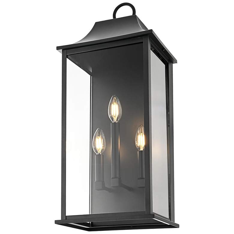 Image 3 Elegant Shepard 10 inch Outdoor Wall Sconce in Black more views