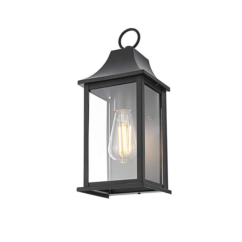 Image 3 Elegant Shepard 6 inch Outdoor Wall Sconce in Black more views