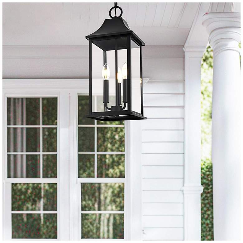 Image 3 Elegant Shepard 8 x 20.5 inch Outdoor Pendant in Black more views
