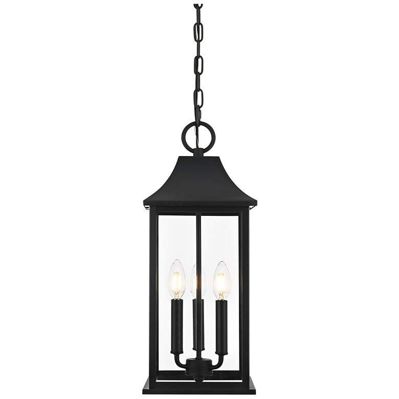 Image 4 Elegant Shepard 8 x 20.5 inch Outdoor Pendant in Black more views