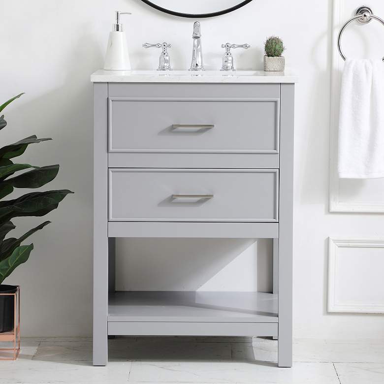 Image 1 Elegant Sinclaire 24 In. Bathroom Vanity In Grey