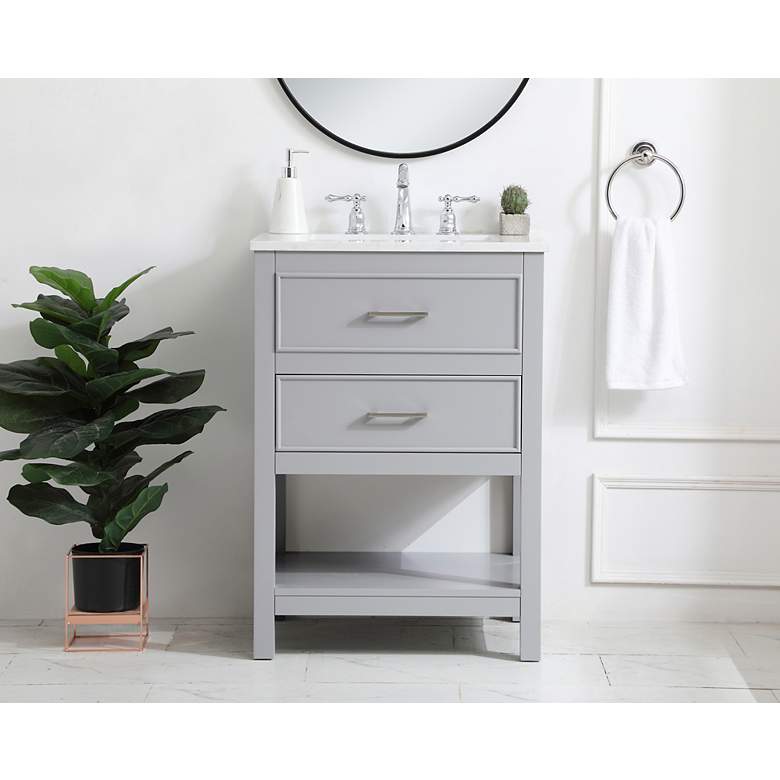 Image 3 Elegant Sinclaire 24 In. Bathroom Vanity In Grey more views