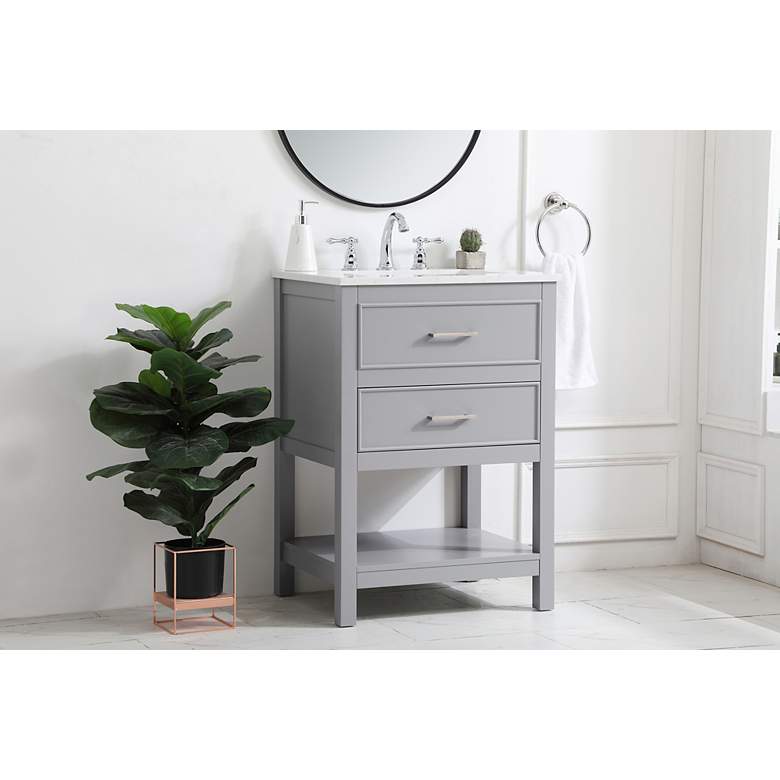 Image 4 Elegant Sinclaire 24 In. Bathroom Vanity In Grey more views