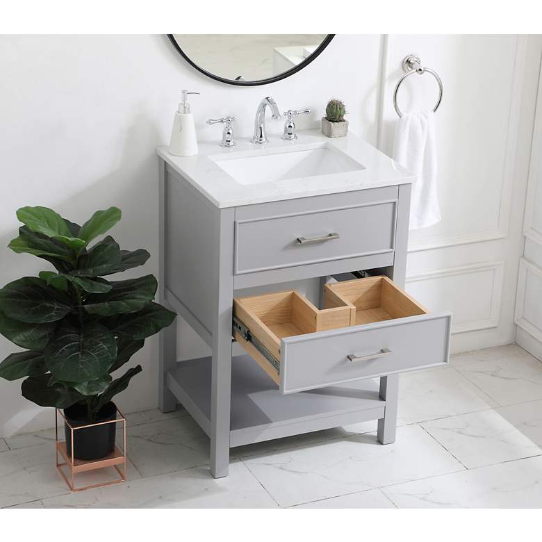 Image 5 Elegant Sinclaire 24 In. Bathroom Vanity In Grey more views