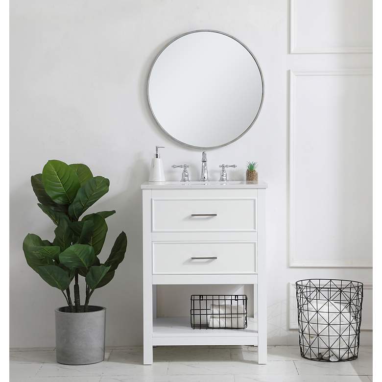 Image 7 Elegant Sinclaire 24 In. Bathroom Vanity in White more views