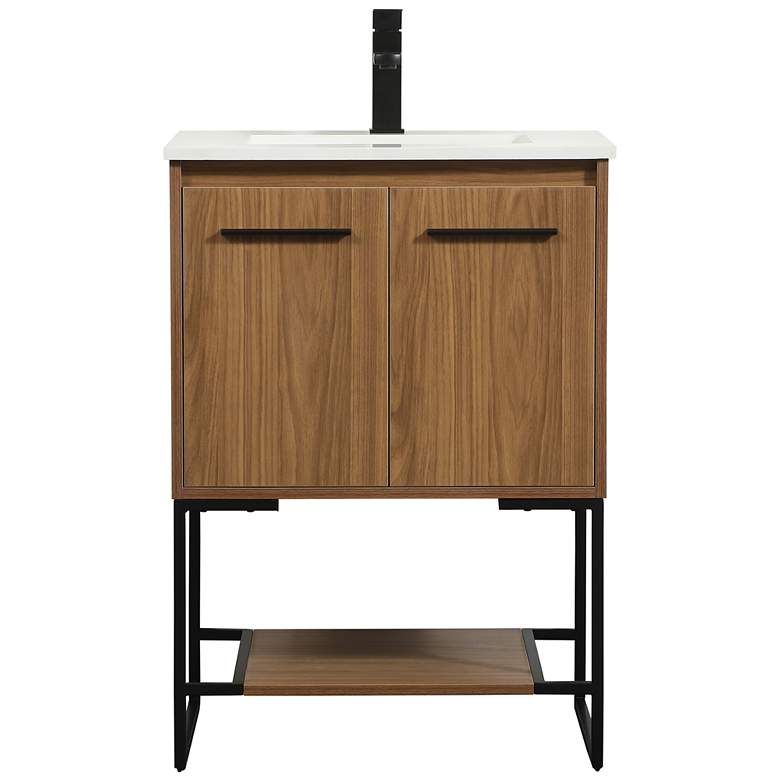 Image 1 Elegant Sloane 24 In. Bathroom Vanity In Walnut Brown