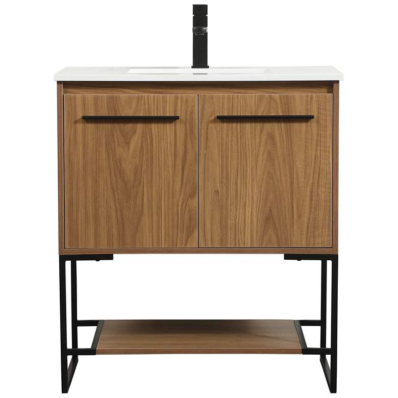 Image 1 Elegant Sloane 30 In. Bathroom Vanity In Walnut Brown