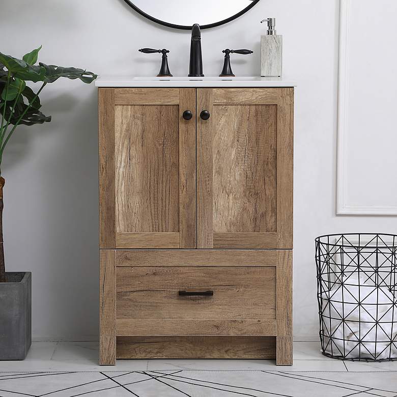 Image 1 Elegant Soma 24 In. Bathroom Vanity In Natural Oak