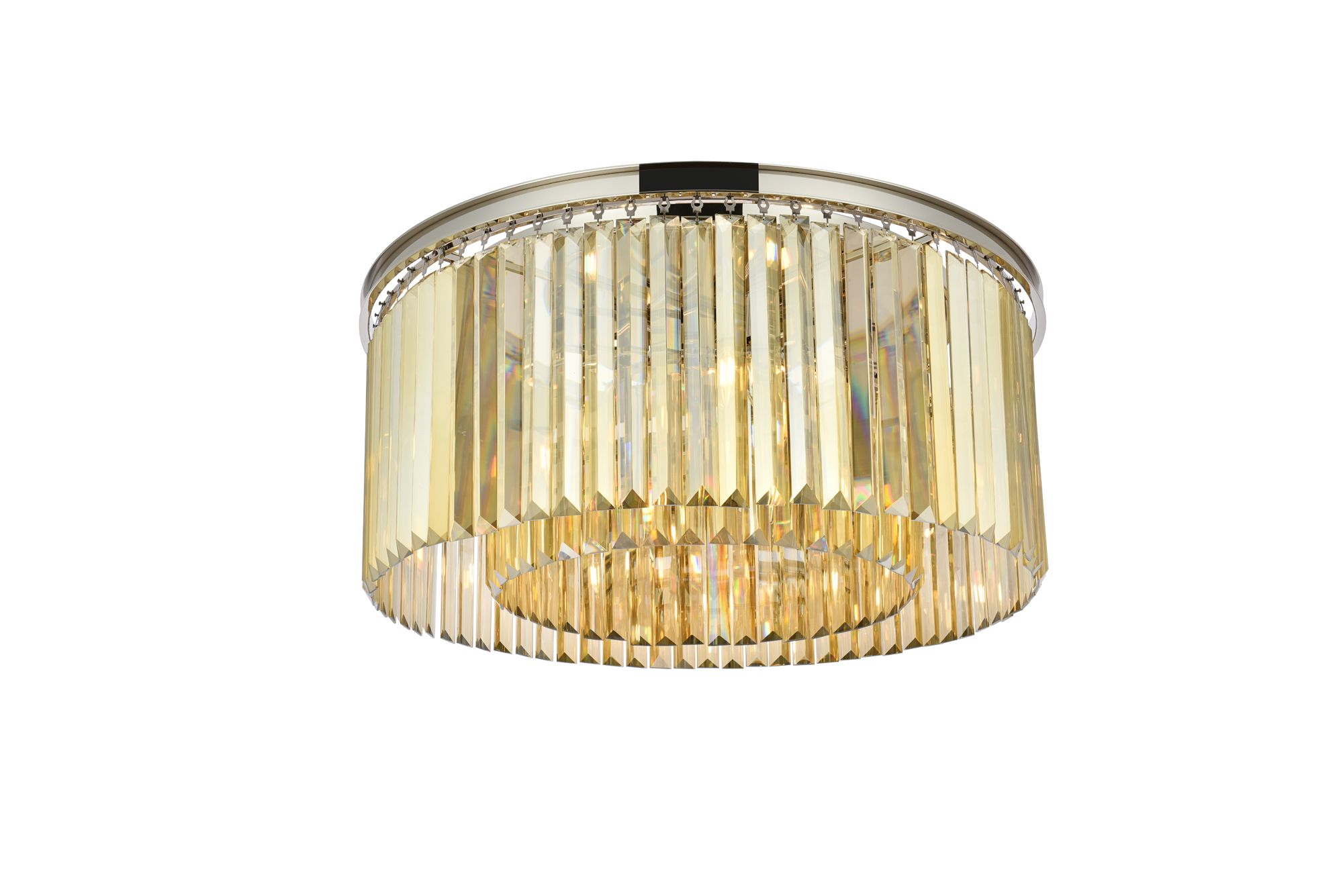 Image 4 Elegant Sydney 8 Lt Ceiling Light - Polished Nickel w/ Golden Teak Crystals more views
