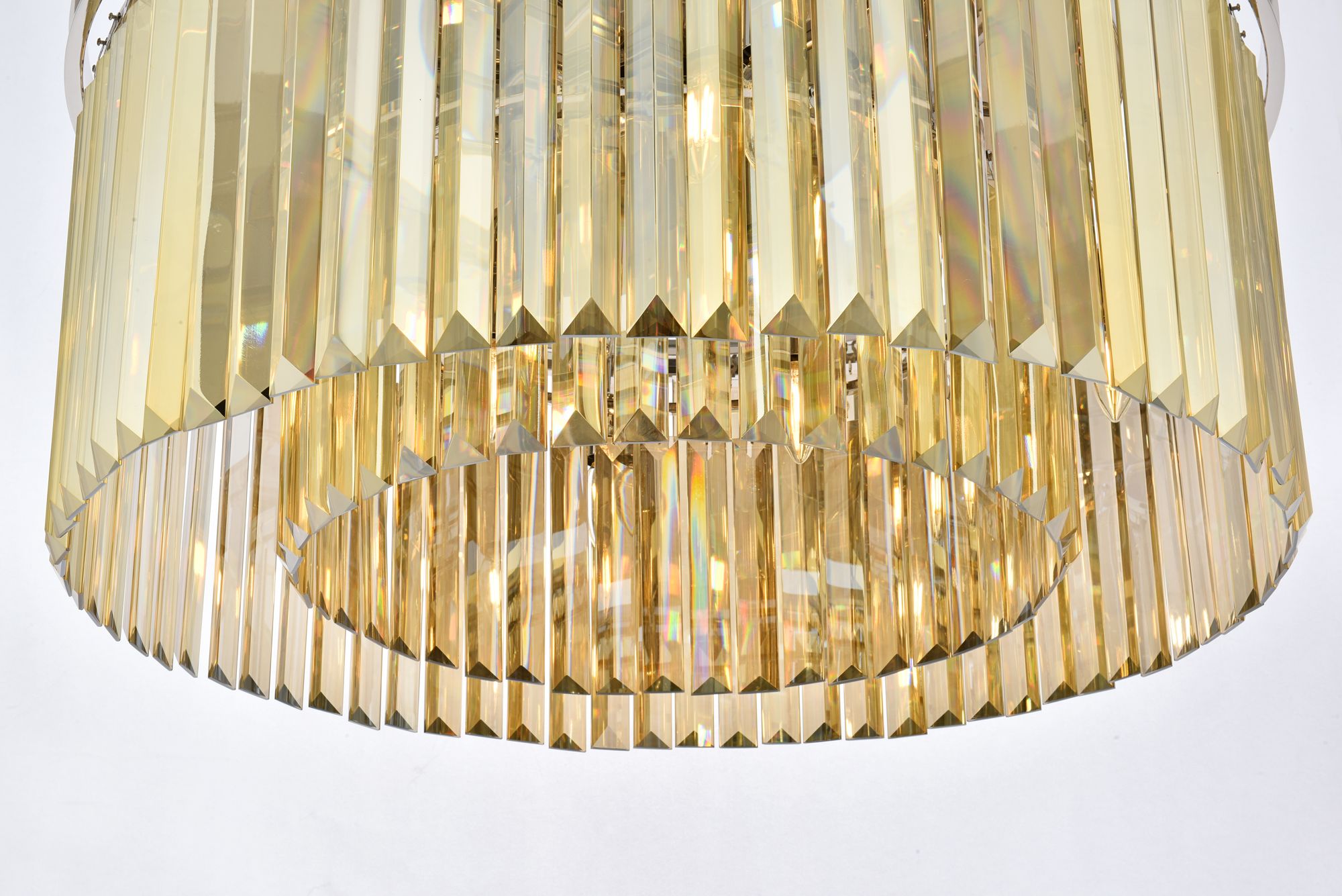 Image 5 Elegant Sydney 8 Lt Ceiling Light - Polished Nickel w/ Golden Teak Crystals more views