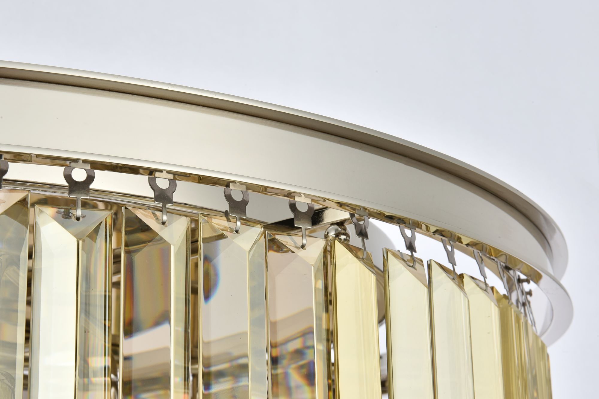 Image 6 Elegant Sydney 8 Lt Ceiling Light - Polished Nickel w/ Golden Teak Crystals more views