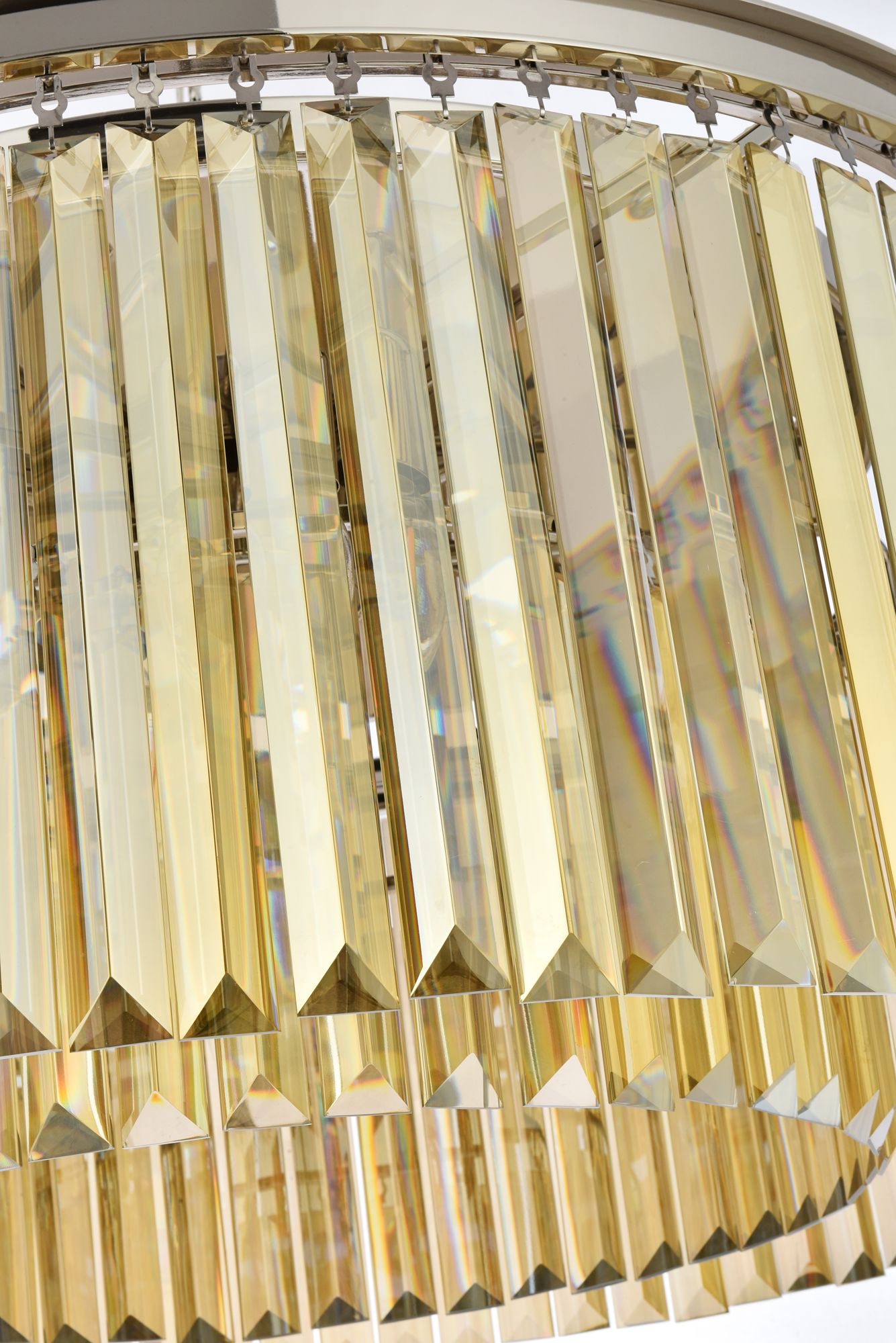 Image 7 Elegant Sydney 8 Lt Ceiling Light - Polished Nickel w/ Golden Teak Crystals more views