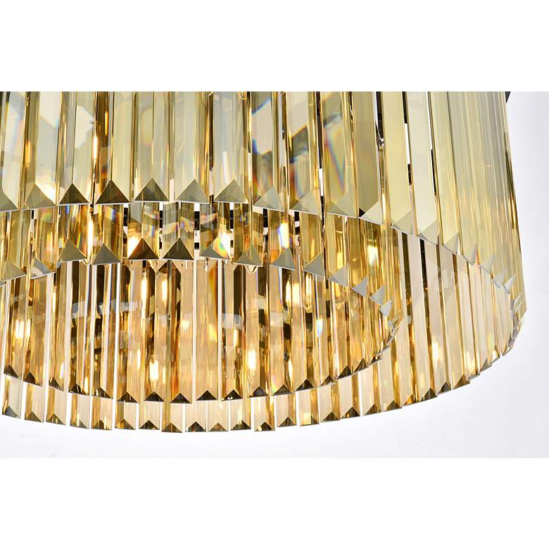 Image 5 Elegant Sydney 8 Lt Flush Mount in Matte Black with Golden Teak Crystals more views