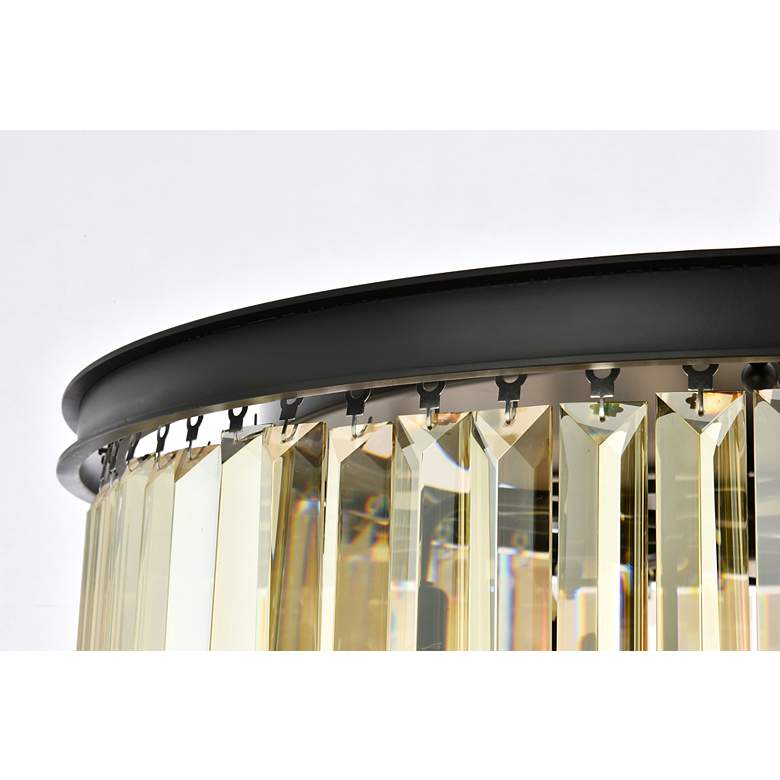 Image 6 Elegant Sydney 8 Lt Flush Mount in Matte Black with Golden Teak Crystals more views