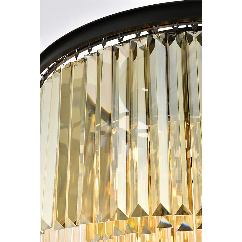 Image 7 Elegant Sydney 8 Lt Flush Mount in Matte Black with Golden Teak Crystals more views