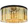 Elegant Sydney 8 Lt Flush Mount, Matte Black with Golden Teak Crystals