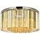 Elegant Sydney Ceiling Light in Polished Nickel with Golden Teak Crystals