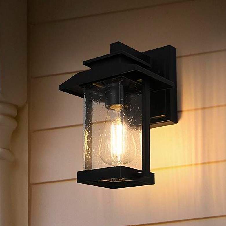 Image 1 Elegant Tioga 7 Inch Outdoor Wall Sconce in Black