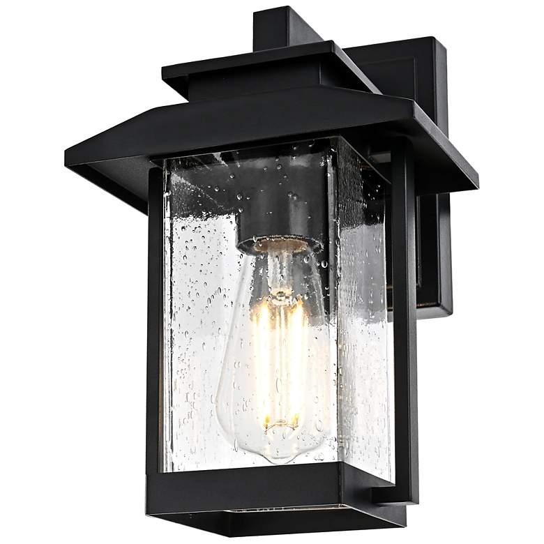 Image 4 Elegant Tioga 7 Inch Outdoor Wall Sconce in Black more views