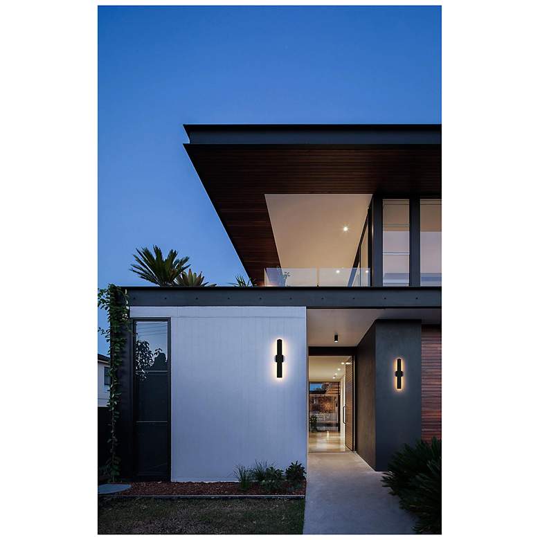 Image 3 Elegant Troy 4.5 x 24 inch Outdoor Wall Sconce in Black more views