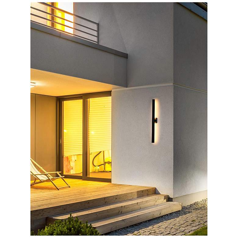 Image 3 Elegant Troy 4.5 x 38 inch Outdoor Wall Sconce in Black more views