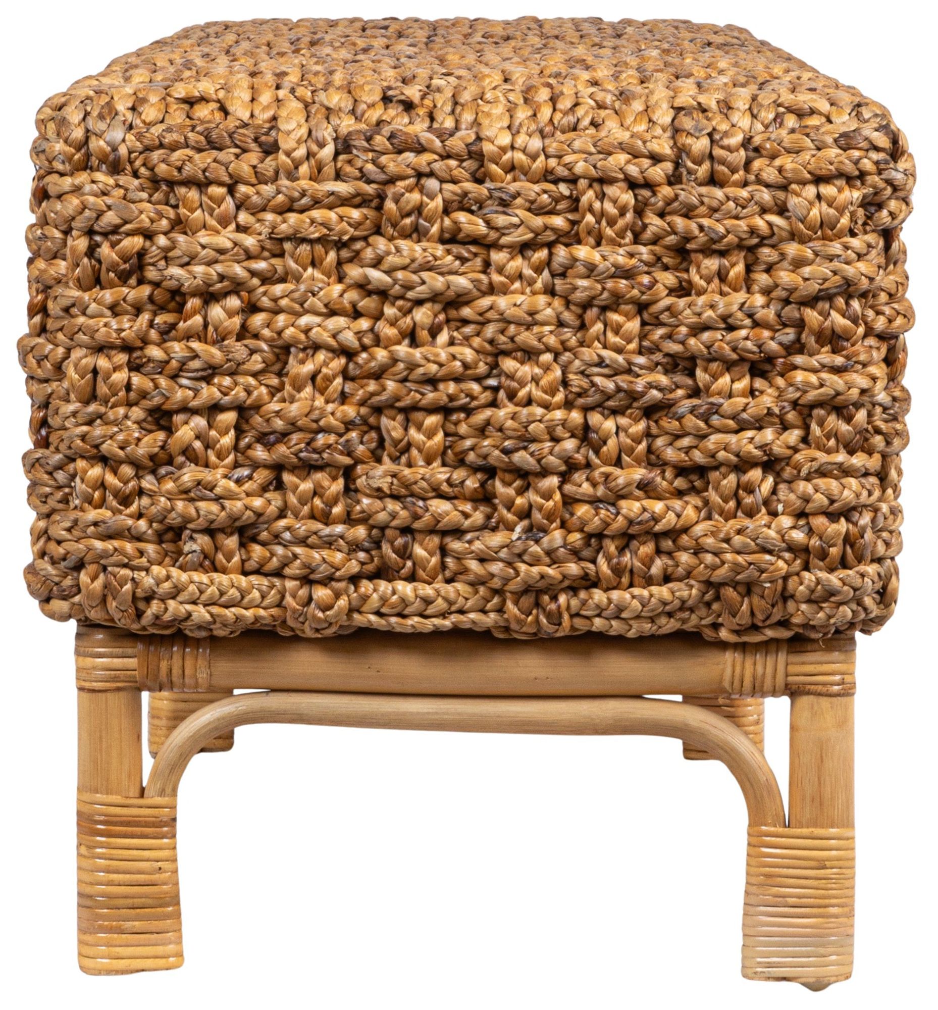 Image 3 Elegant Water Hyacinth and Rattan Bench, Natural more views