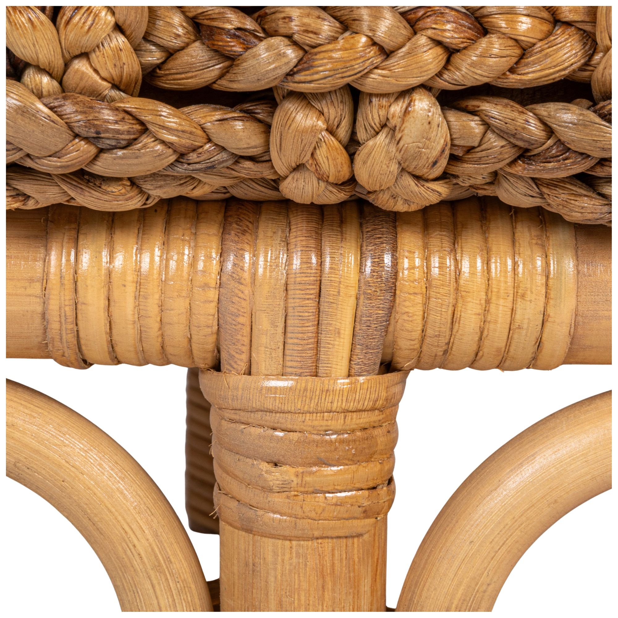 Image 4 Elegant Water Hyacinth and Rattan Bench, Natural more views