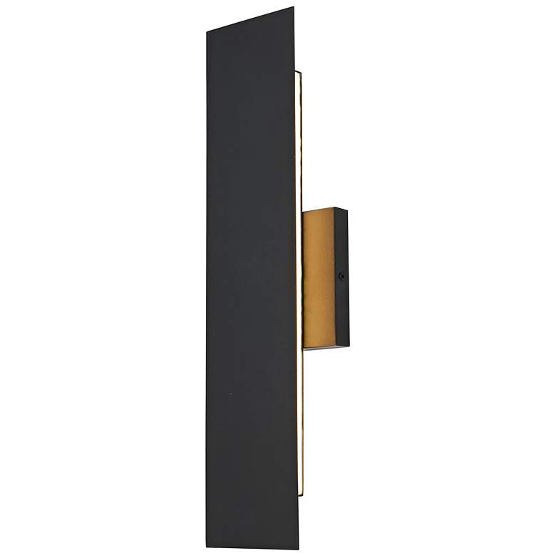 Image 4 Elegant Waylen 4.5 x 18 inch Outdoor Wall Sconce in Black more views